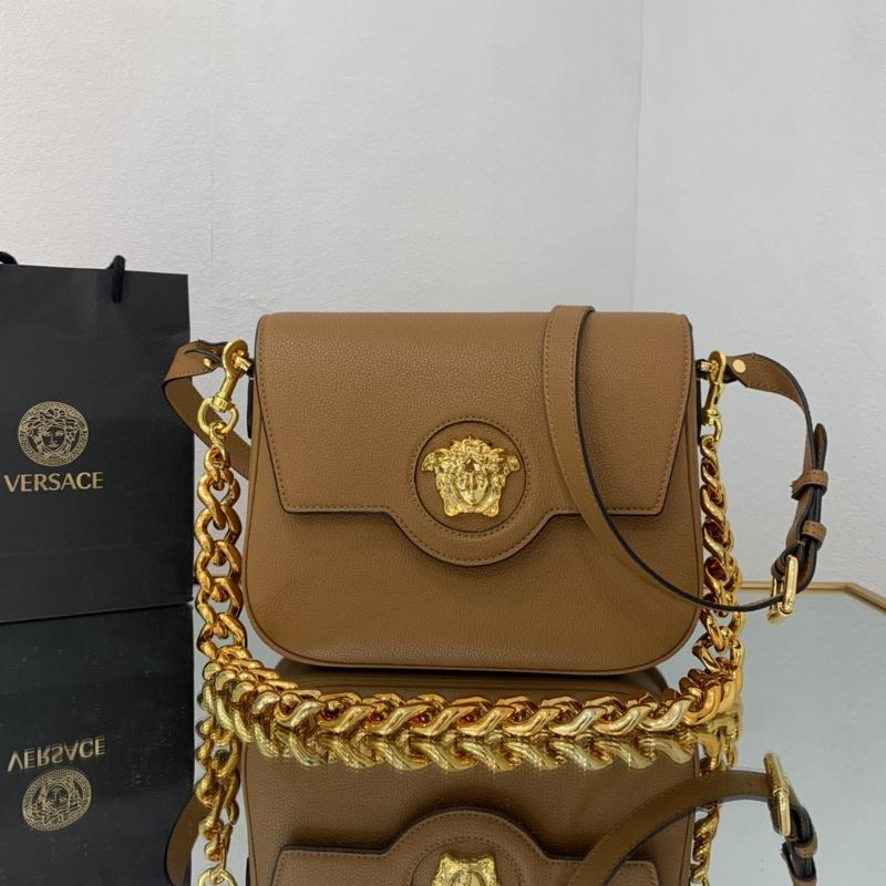 Versace Chain Handbags DBF1067 Gold buckle earth yellow